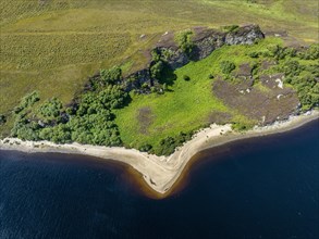 Aerial view of Loch Hope in the Northern Highlands