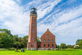 Brick lighthouse on the island of Greifswalder Oie in the Baltic Sea off Usedom