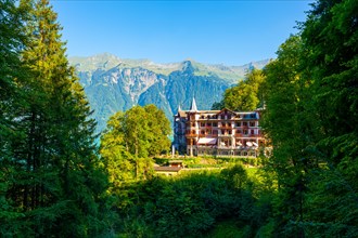 The Historical Grandhotel Giessbach on the Mountain Side in Brienz