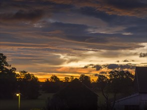 Colourful sunrise with cloud colouring