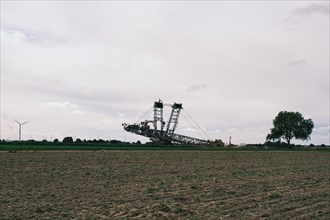 Large excavator on the edge of the Garzweiler opencast lignite mine