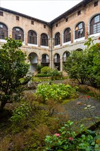 Inner courtyard of the old Santa Clara Monastery in the town of Azkoitia next to the Urola river. Founded by Don Pedro de Zuazola
