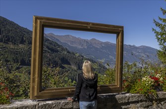 Window view of the mountain world in the Gastein Valley