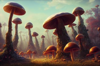 Village of giant mushrooms