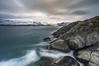 Rocky coast by fjord