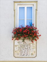 Window with floral decoration