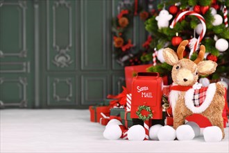 Christmas banner with reindeer