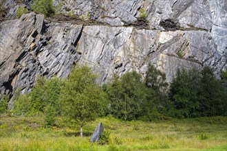 Slate rocks in the former quarry near Ballachulish