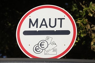 Toll sign at the Weser ferry