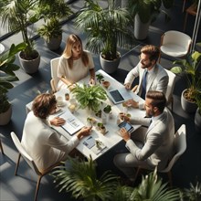 Dynamic young employees work together in a modern bright office