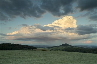 Summer evening in the volcanic landscape of Hegau.