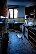 Abandoned Kitchen in a House in a Sunny Day in Switzerland
