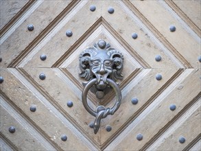 Lion's head as a door knocker