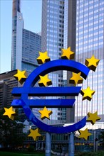 Euro logo in the banking district