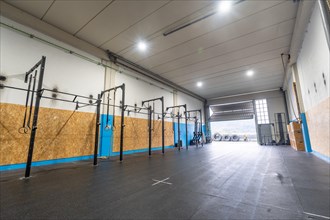 Empty space of a huge gym for cross training activity