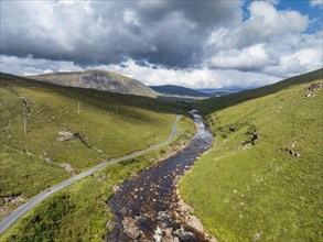 Aerial view of Glen Etive and River Etive