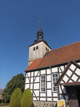 Village church with half-timbering
