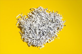 Top view on shredded files