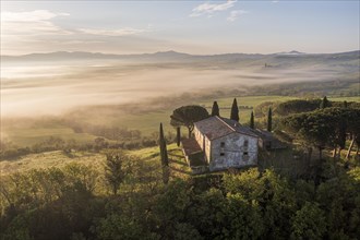 Old country estate in morning atmosphere