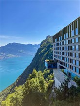 Hotel Five Stars Buergenstock over Lake Lucerne and Mountain in Buergenstock
