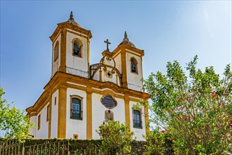 Old catholic church in baroque style in the historic city of Ouro Preto in Minas Gerais
