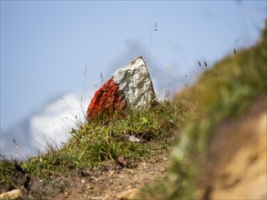Marker stone on the Schareck mountain