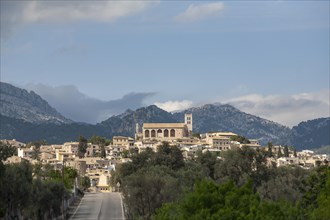 View of Selva in front of Tramuntana Mountains