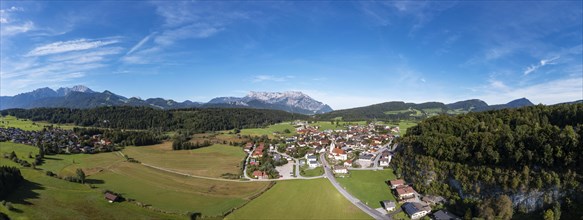 Village view of Adnet with Untersberg