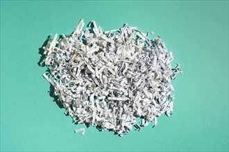 Top view on shredded files
