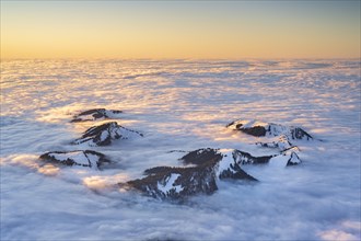 View of mountains and sea of fog from Saentis