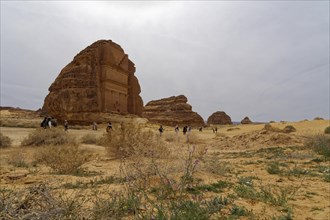 Tomb of Lihyan in the rock city of Hegra near Al'Ula