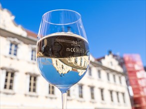 Wine glass with Franconian wine