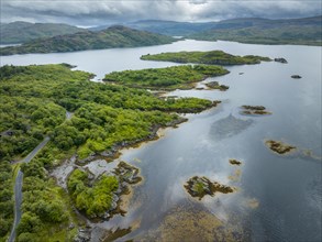 Aerial view of Glenmore Bay on the Ardnamurchan Peninsula