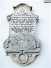 Commemorative plaque for victims of the World Wars