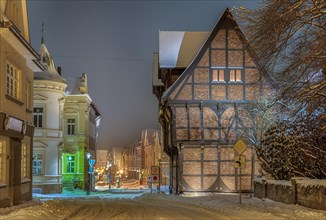Historische Amtspforte Obernstrasse Winter Snow Stadthagen Germany