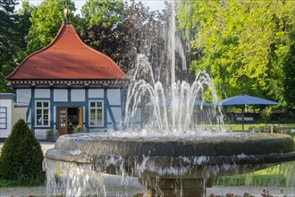 Fountain in front of Lusthaus palace gardens Stadthagen Germany
