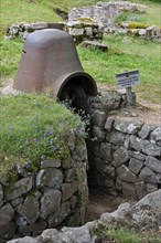 Iron turret from trench at the First World War battlefield Le Linge at Orbey