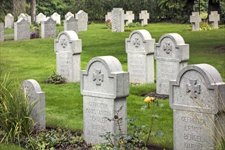 WWI German graves at the St Symphorien Commonwealth War Graves Commission cemetery at Saint-Symphorien near Mons