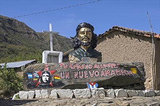 Monument to El Che in the village La Higuera where Che Guevara was killed by the Bolivian army