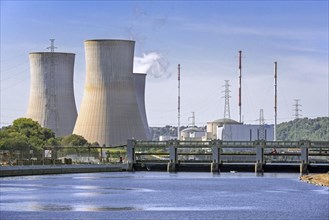 Cooling towers of the Tihange Nuclear Power Station along the Meuse River at Huy