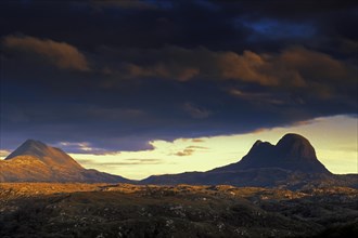 Storm clouds over the mountain Suilven