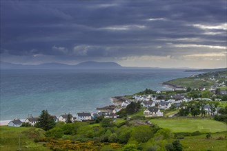 View over the village Gairloch on the shores of Loch Gairloch