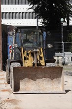 Excavator shovel on a construction site