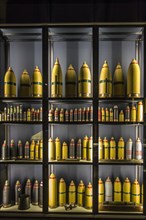 First World War One artillery ammunition in the Memorial Museum Passchendaele 1917 at Zonnebeke