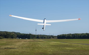 Glider type ASK23 in winch launch in Hamburg Boberg