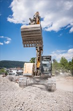 Liebherr crawler excavator for demolition recycling on construction site