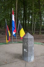 Stone boundary marker on the tripoint of Germany