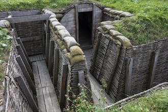 Reconstruction of German First World War One trench showing Heinrich shelter