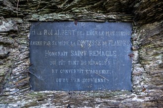 Plaque at Grotte Saint-Remacle