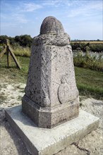 First World War One demarcation stone along the river IJzer